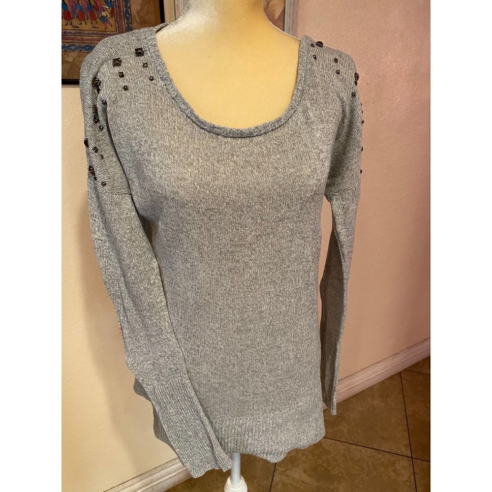 Mudd Long Sleeve Sweater with shoulder studds, size Large